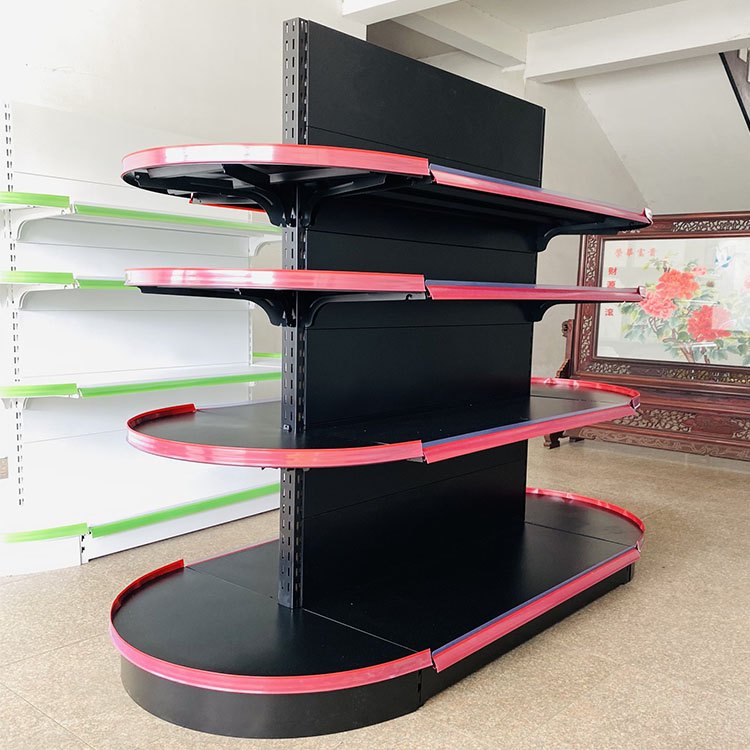 Black Curved Supermarket Shelf Set