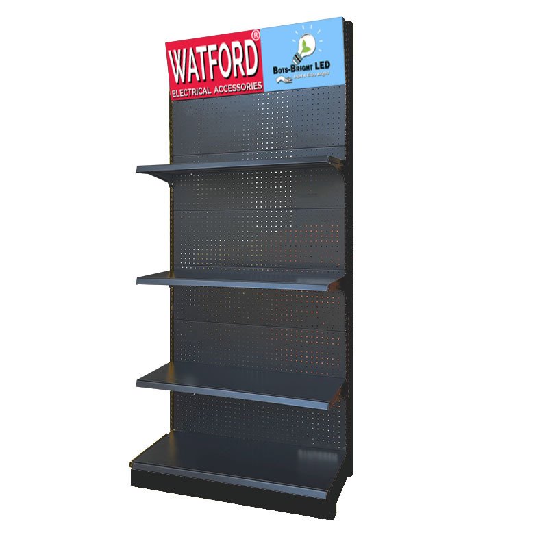 Black Perforated Back Panel Display Shelf