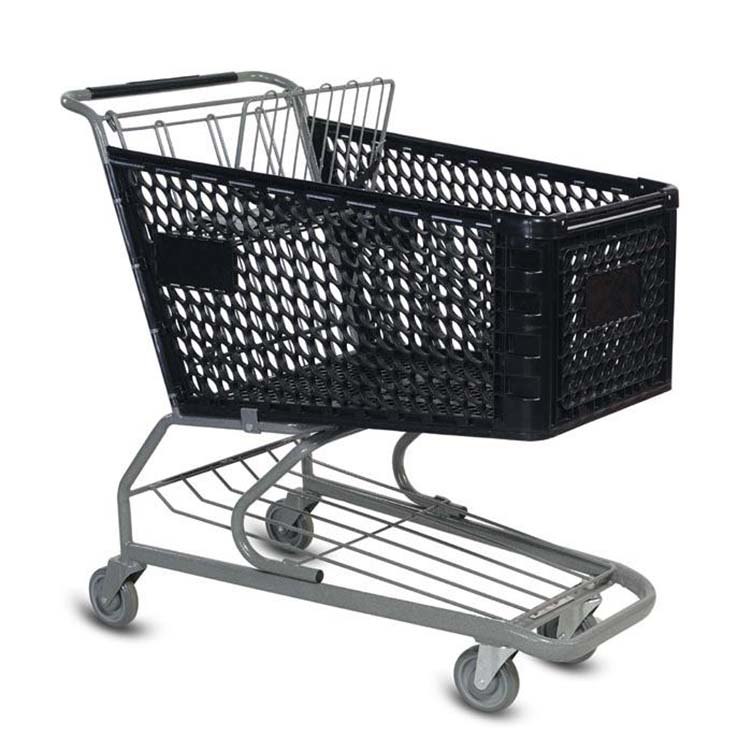 Black Plastic Shopping Trolley