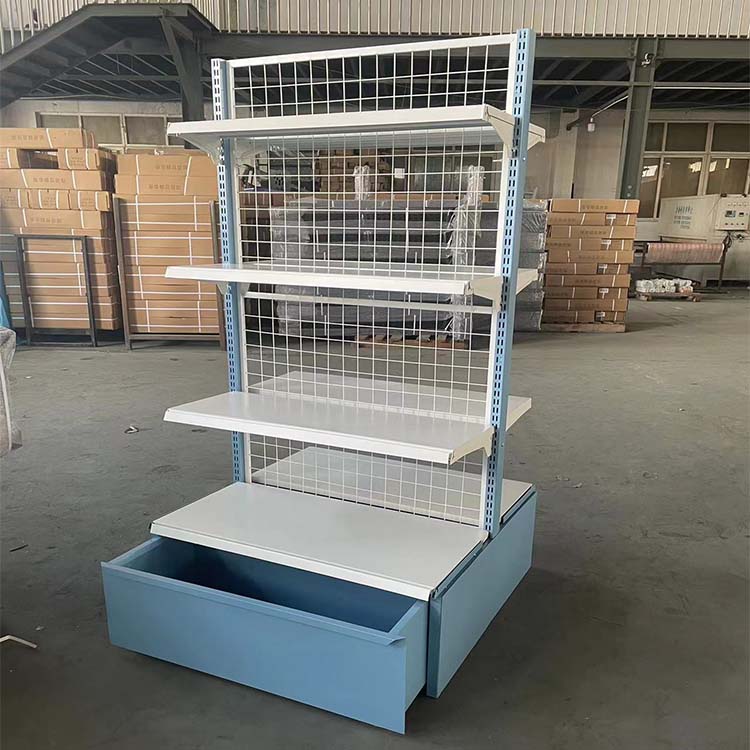 Blue Double-sided Wire Mesh Shelf