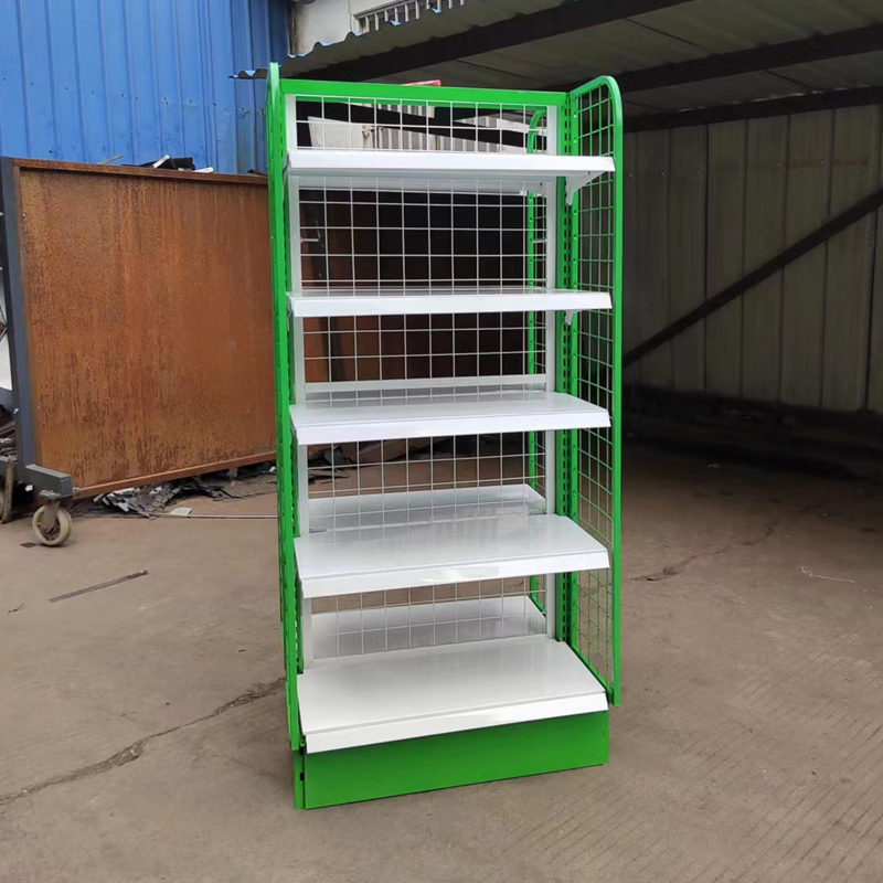 Green Wire Mesh Shelf with Side Mesh