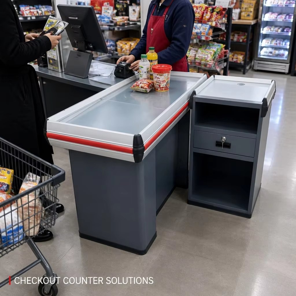 Grey Checkout Counter