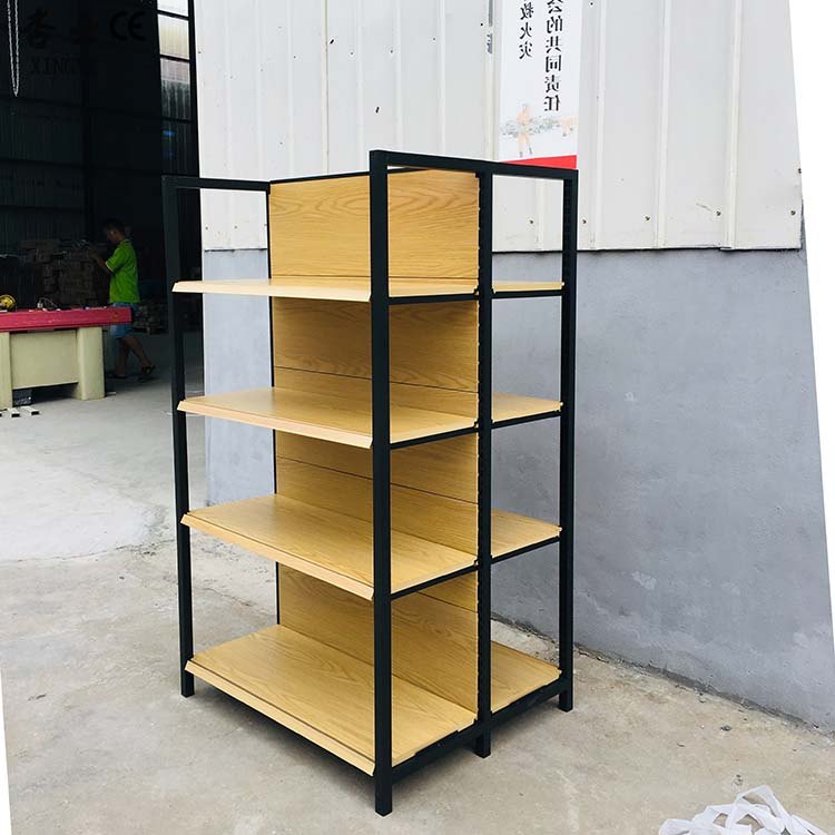 Wood Grain Four Post Double Sided Shelf
