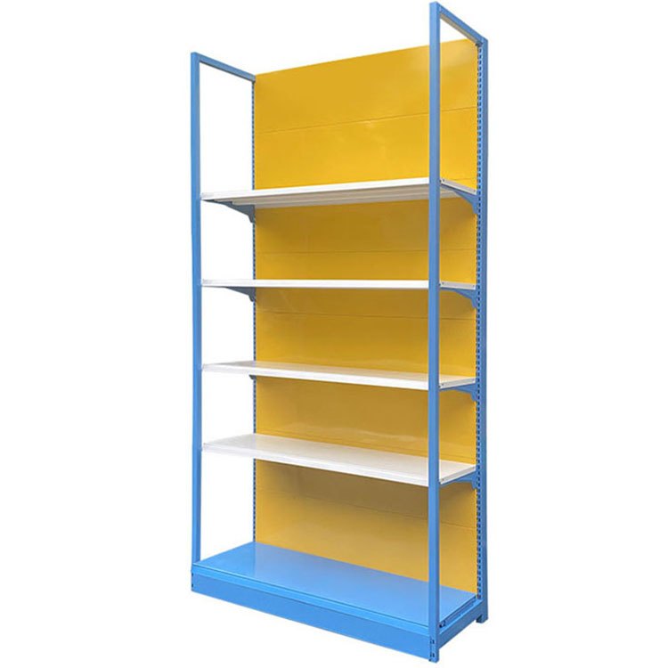 Yellow Blue Four Post Shelf