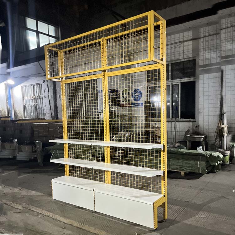 Yellow Wire Mesh Shelf