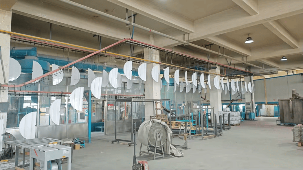 Automated powder coating line